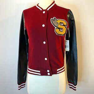 SOUTH POLE Women's Burgundy Button Front Wings Jacket - Size Small - NWT $50